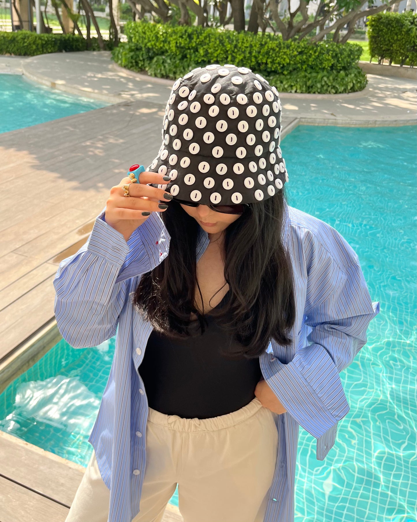 Extra Button Polka - Vamos Tote Bag + Bucket Hat