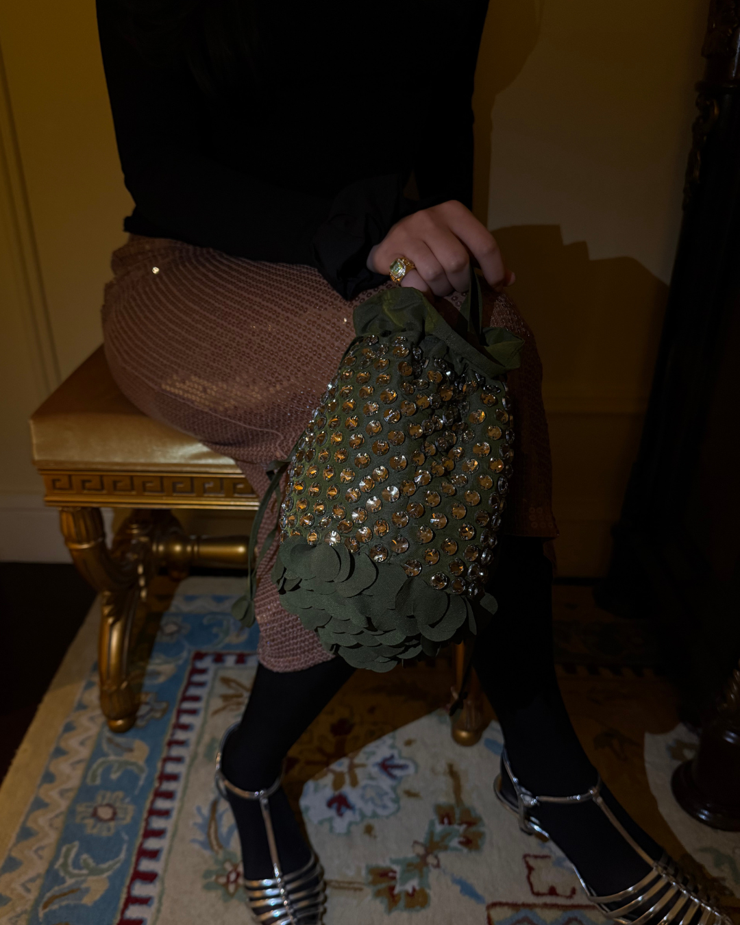 Rocky Bag - Siren (green & dusky gold)